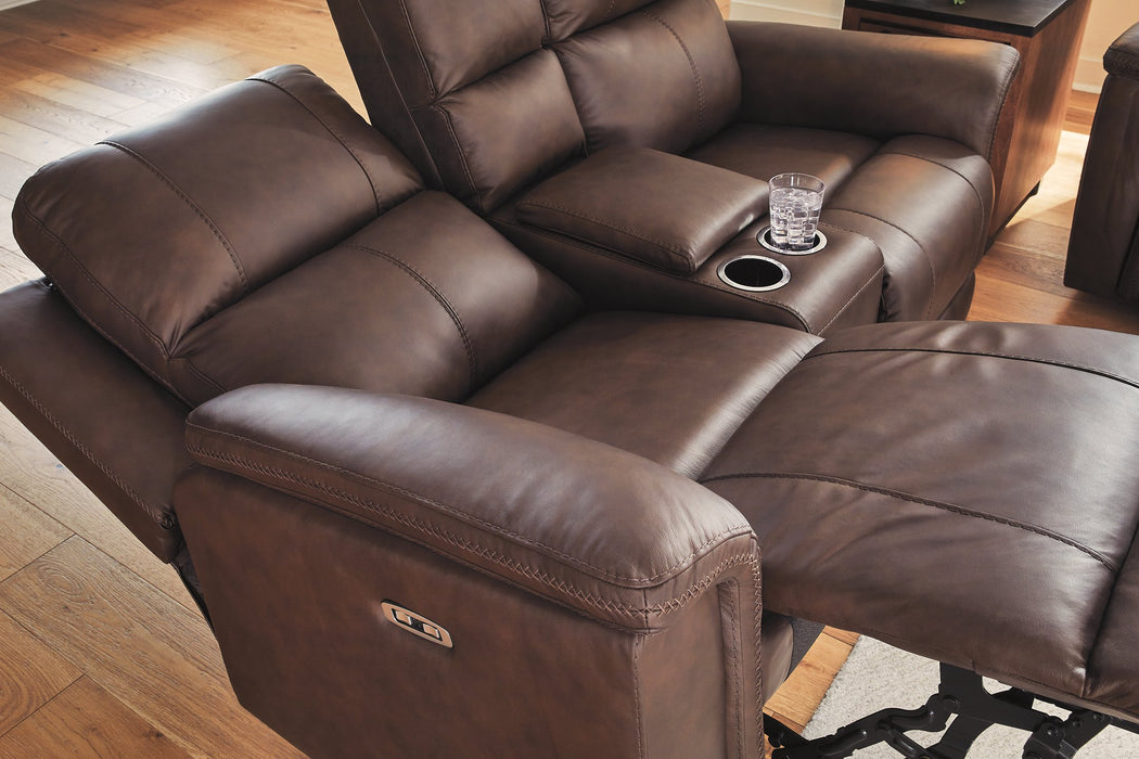 Bleckley Power Reclining Loveseat with Console - Smokey Mountain Furniture (NC)