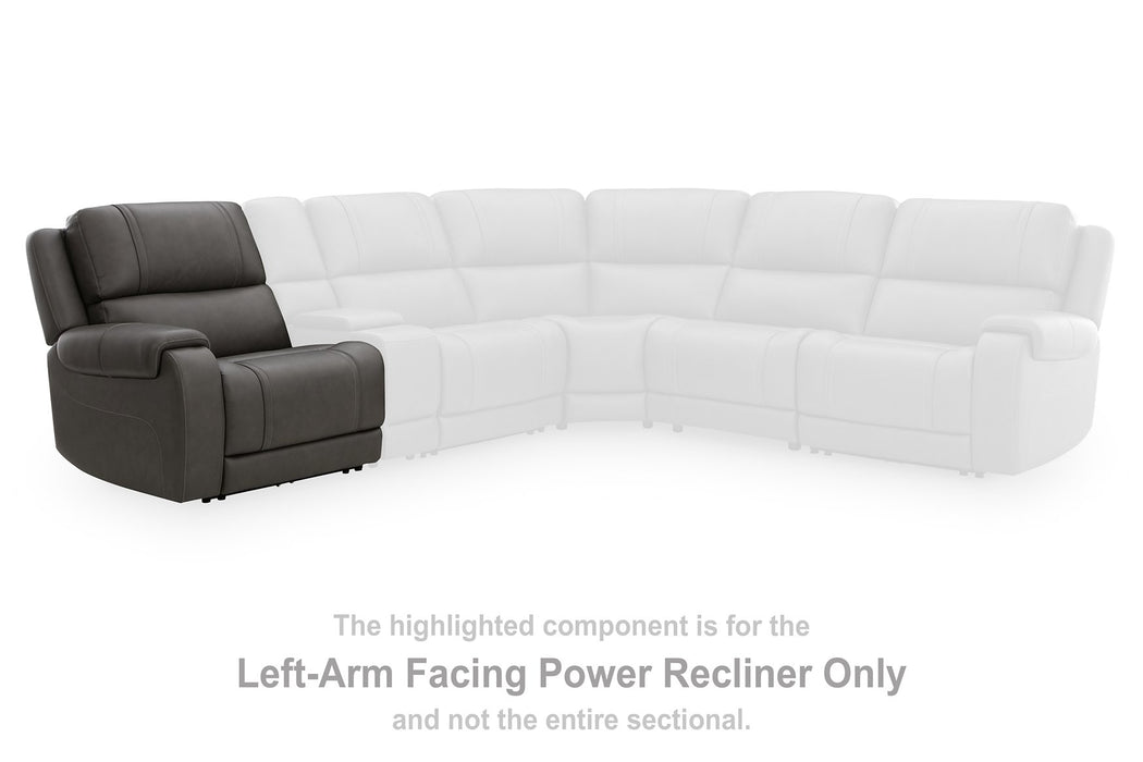 5Z - Pittson Power Reclining Sectional Loveseat with Console - Smokey Mountain Furniture (NC)