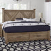 Vaughan-Bassett Cool Rustic Queen Barndoor X Headboard with Storage Footboard Bed in Stone Grey image