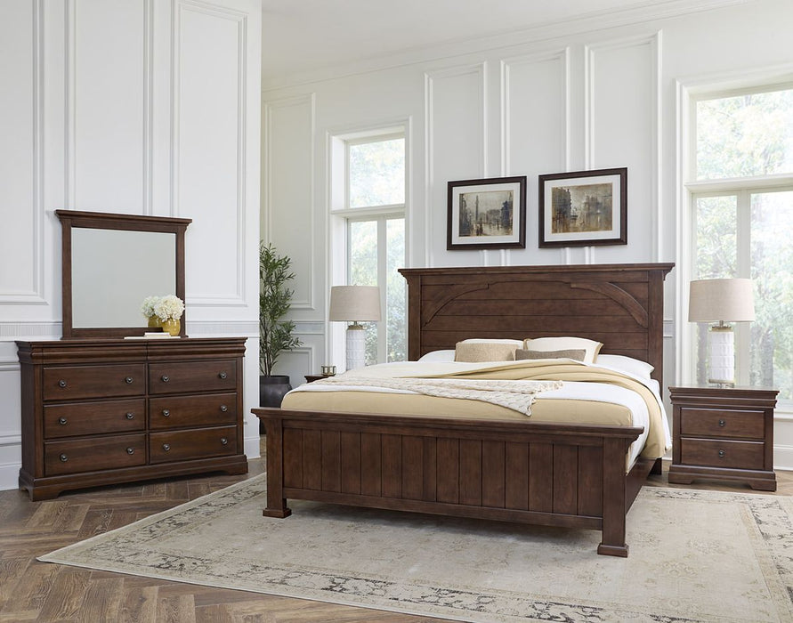 Vaughan Bassett Vista Queen Mansion Bed in Warm Cherry
